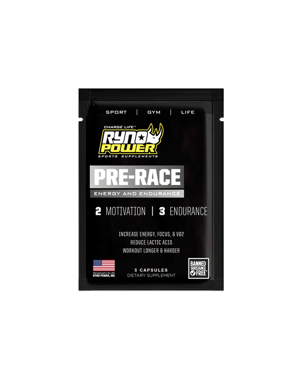 Pre-Race/Pre-Workout & Endurance Supplement Combo Pack/Single Serving (5 Capsules)